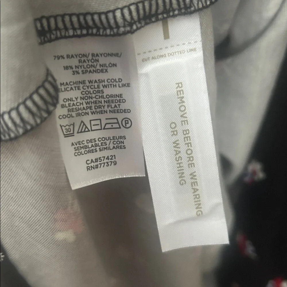 Ann Taylor Petite Floral Wrap Dress in Black - Picture 7 of 8